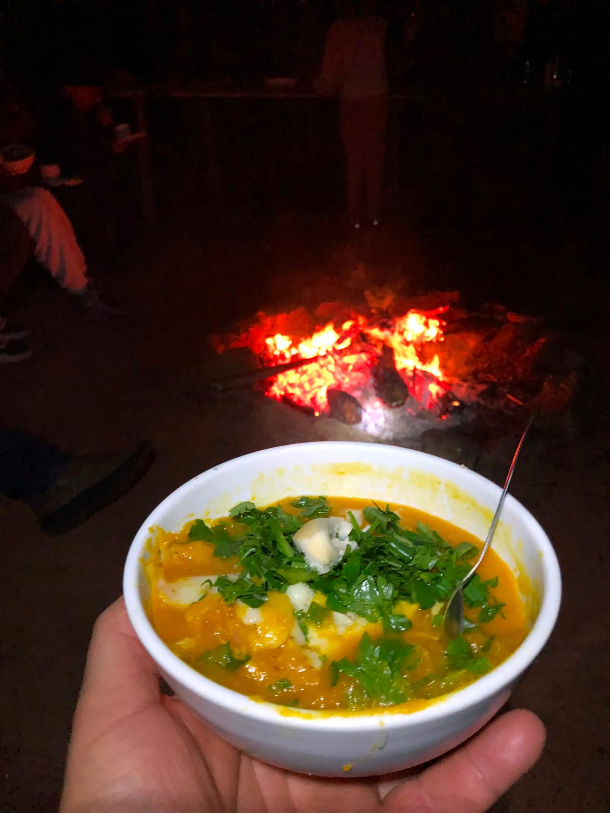 Momento de descontração no camping